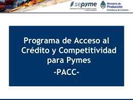 Programa de Acceso al Crédito y Competitividad
