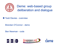 PowerPoint Presentation - Deme: a free/open source