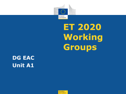Education and Training 2020 Working Groups