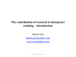 The contribution of research to interpreter