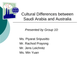 Group cultural differences between Saudi Arabia &