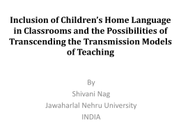 Inclusion of Children’s Home Language in