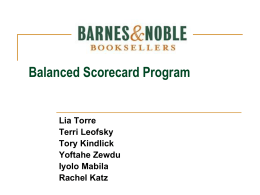 Barnes & Noble Booksellers Balanced Scorecard
