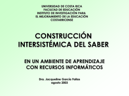 METÁFORA DE LA CONSTRUCCIÓN DE SABER