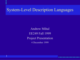System-Level Description Languages