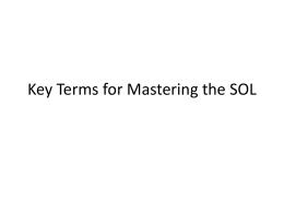 Key Terms for the Writing SOL