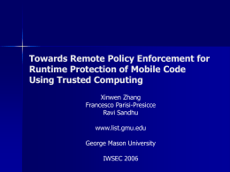 Towards Remote Policy Enforcement for Runtime