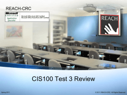 CIS100 Test Review - Resources for Academic