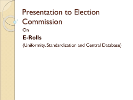Presentation to Election Commission
