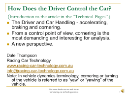 Vehicle Handling and Control