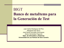 BIGT Banco de metaItems para la Generación de Test