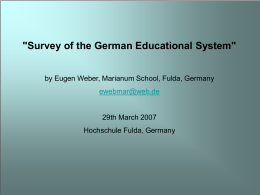 The German Educational System
