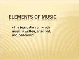 Elements of Music - Laurel County Schools