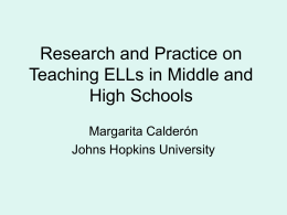 Research and Practice on Teaching ELLs in Middle