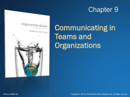 Communicating in Teams and Organizations -