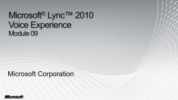 Module 09 - Microsoft Lync 2010