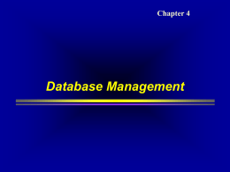 Database Management - Vrije Universiteit Brussel