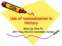 Use of nominalization in History study