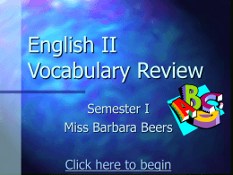 English II Vocabulary Review
