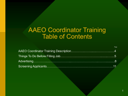 AAEO Coordinator Training
