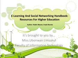 Chapter1 : Social Networking as an Educational
