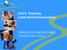 Unit 6: Teaching Letter