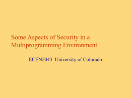 Some Aspects of Security in a Multiprogramming