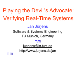Critical Systems Development with UML Jan Jürjens