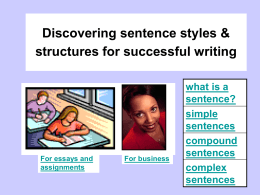 Discovering sentence styles & structures for