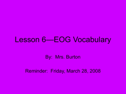 Lesson 6—EOG Vocabulary