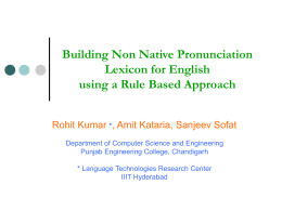 Building Non Native Pronunciation Lexicon for