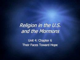 Religion in the U.S. and the Mormons