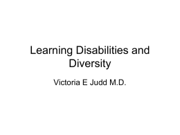 Diversity and Learning Disabilities