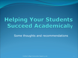 Helping YourStudents Succeed Academically