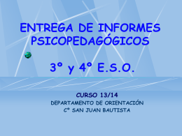 ENTREGA DE INFORMES PSICOPEDAGÓGICOS 3º E.S.O.