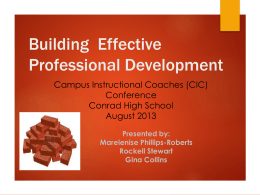 Leading Effective Professional Development