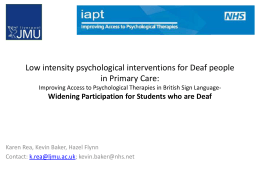 Low intensity psychological interventions for Deaf