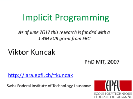 Implicit Programming - École Polytechnique