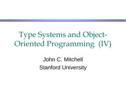 Type Systems and Object-Oriented Programming (IV)