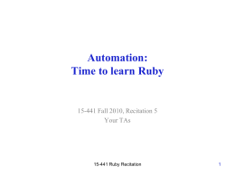Automation: Time to learn Ruby