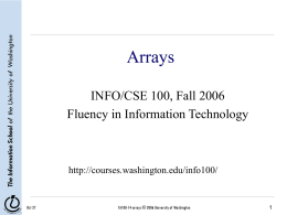 Arrays - University of Washington