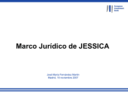 Marco Jurídico de JESSICA. Banco Europeo de