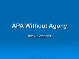 APA Without Agony - Cecelia Munzenmaier: Online