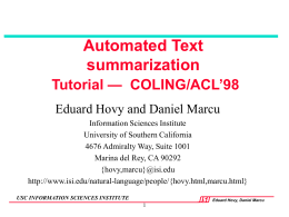 Automated text summarization