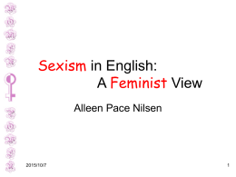 Sexism in English: A Feminist View