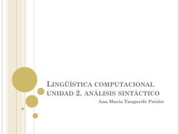 Lingüística computacional unidad 2. análisis