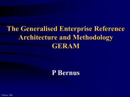 The Generalised Enterprise Reference Architecture