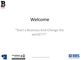 Start-up a business and change the world –