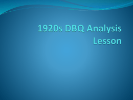 1920s DBQ Analysis