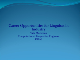 Career Opportunities for Linguists in Industry -